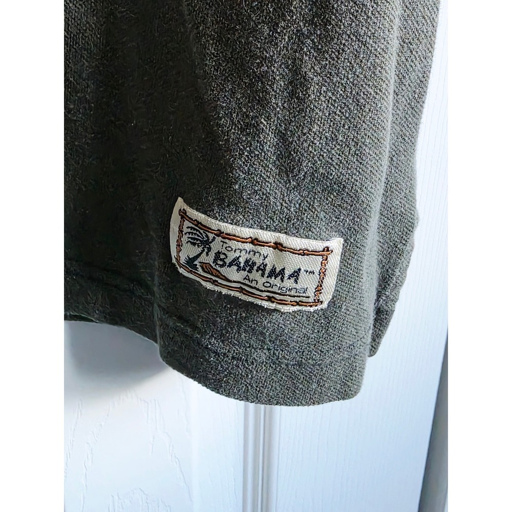 Tommy‎ Bahama Mens XXL Tropical Vintage Y2K Short Sleeve Polo Shirt Black Green - Picture 7 of 11